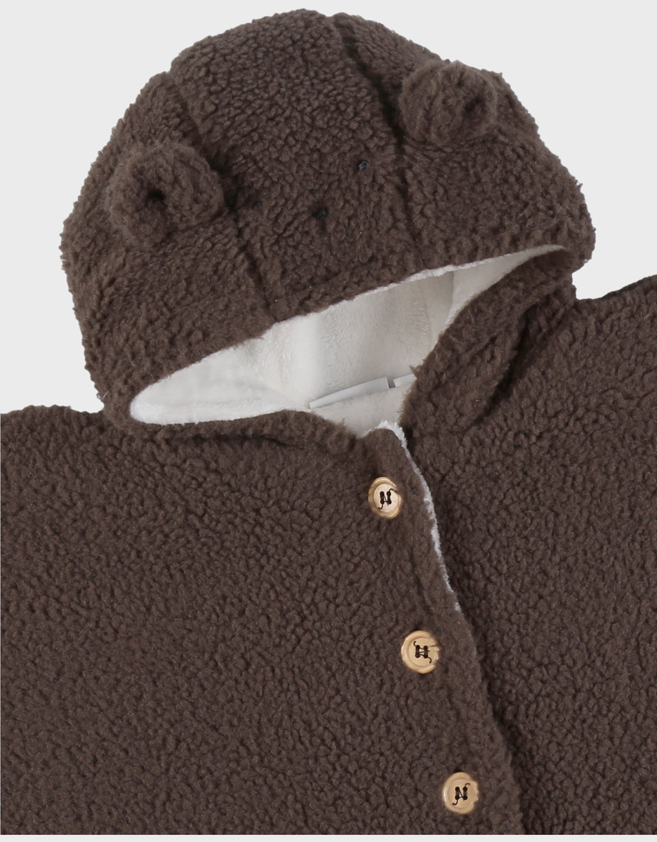 Chocoladekleurige poncho in Groloudoux®
