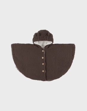 Chocoladekleurige poncho in Groloudoux®
