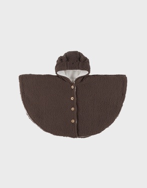 Chocoladekleurige poncho in Groloudoux®
