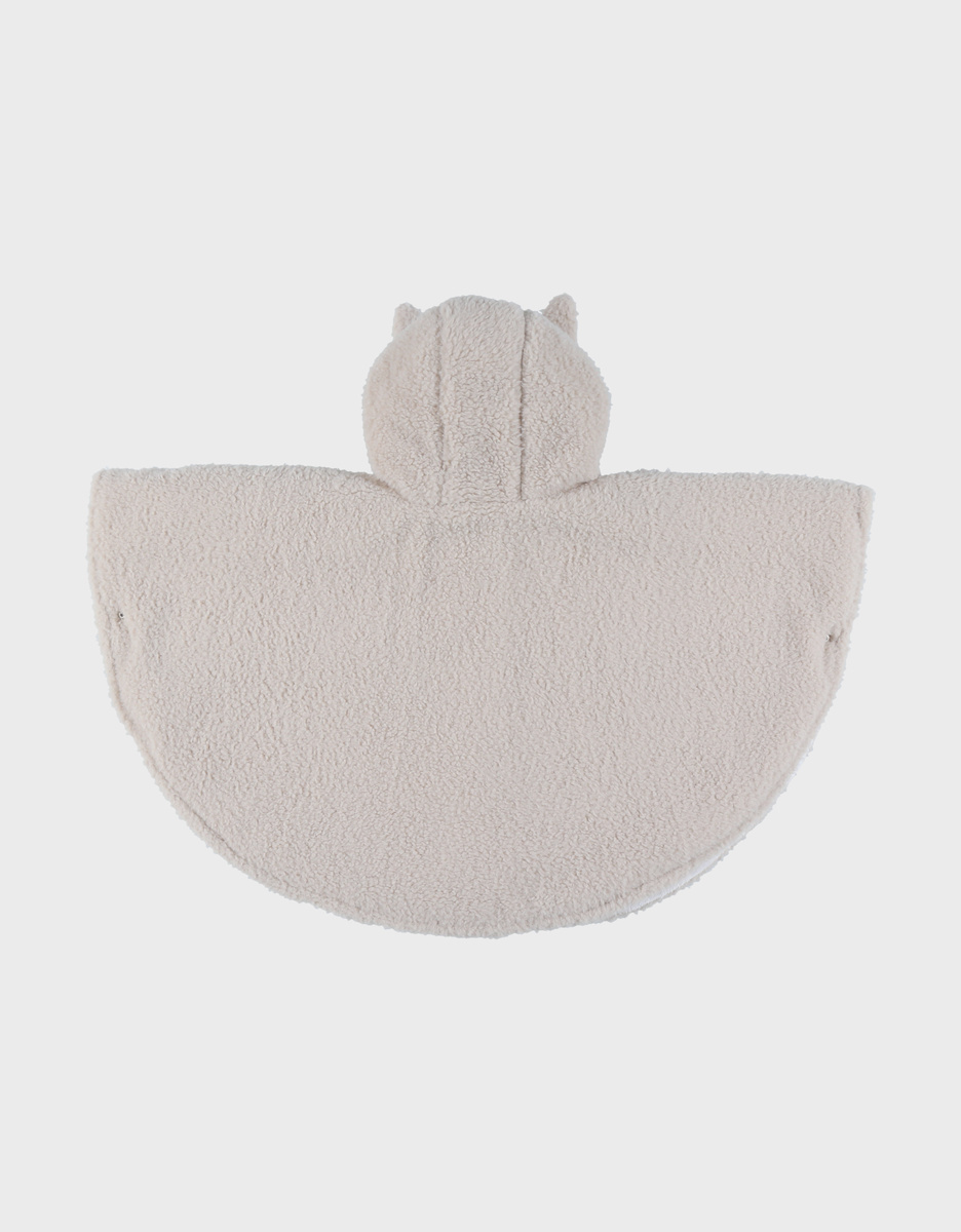 Lattekleurige poncho in Groloudoux®
