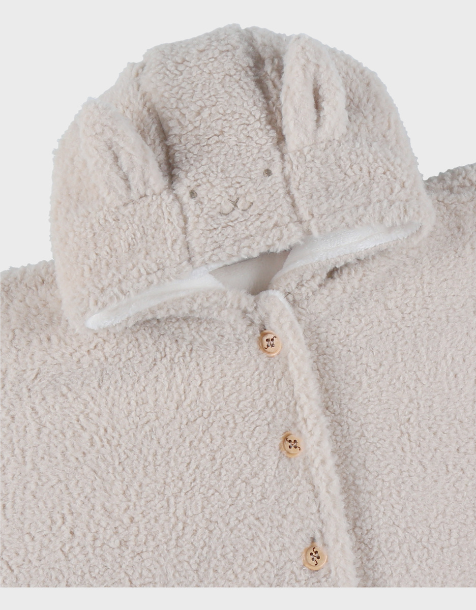 Lattekleurige poncho in Groloudoux®

