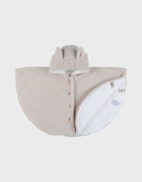 Lattekleurige poncho in Groloudoux®
