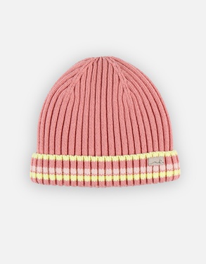Chunky knitted beanie, light pink