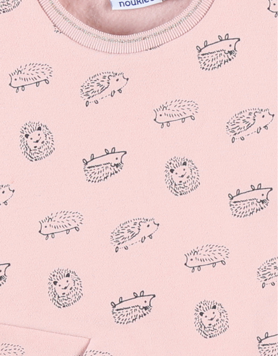 Oversized sweatshirt met egelprint, lichtroos