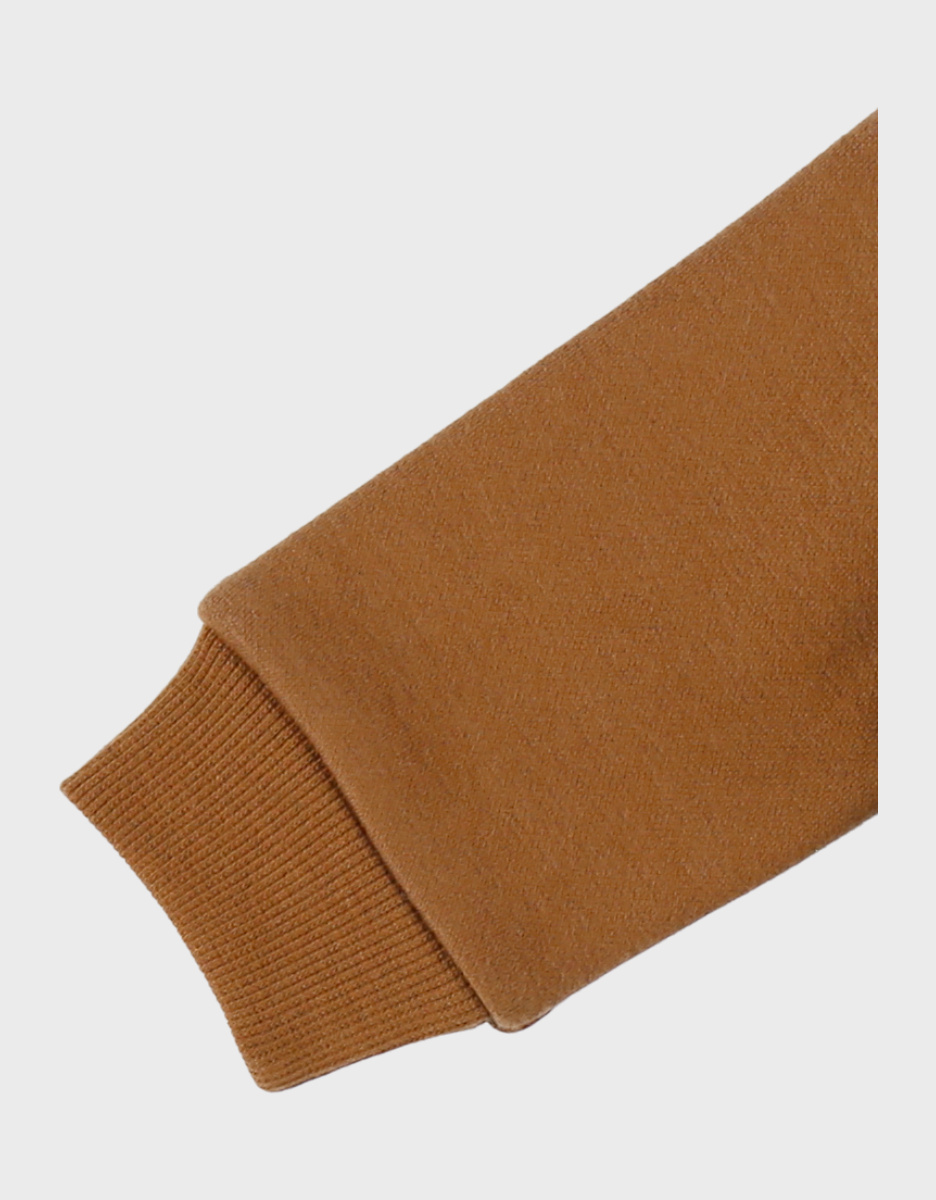 Brown hooded sweatshirt jacket in Sweatoloudoux®
