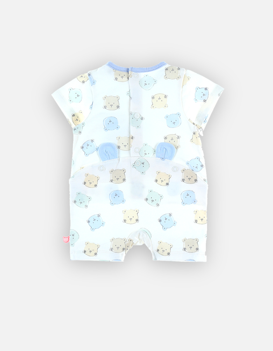 BIO katoenen iconic romper pyjama, lichtblauw/ecru