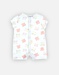Organic cotton iconic romper pyjamas, pink/off-white