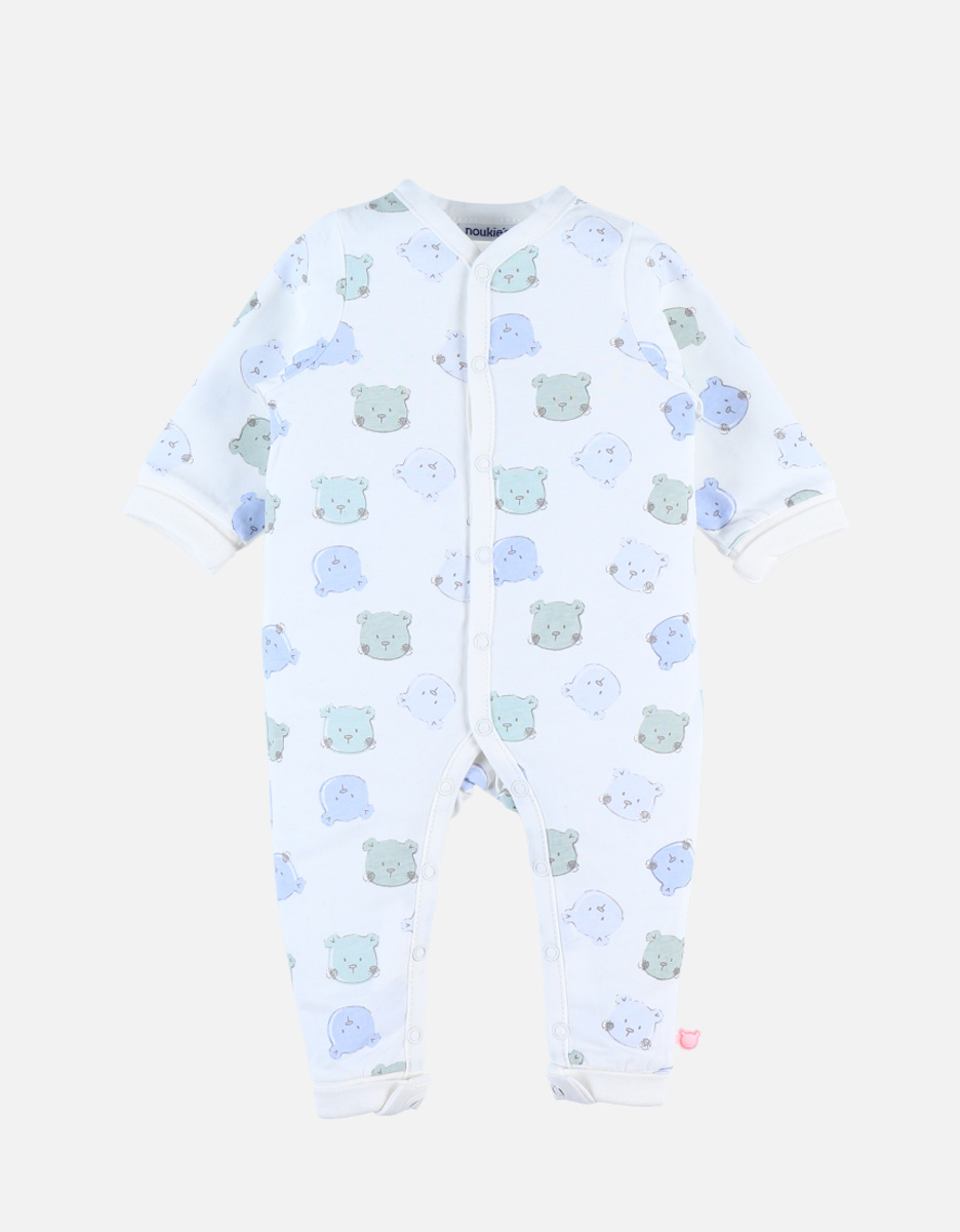 Jersey pyjamapakje met Nouky print, ecru/blauw