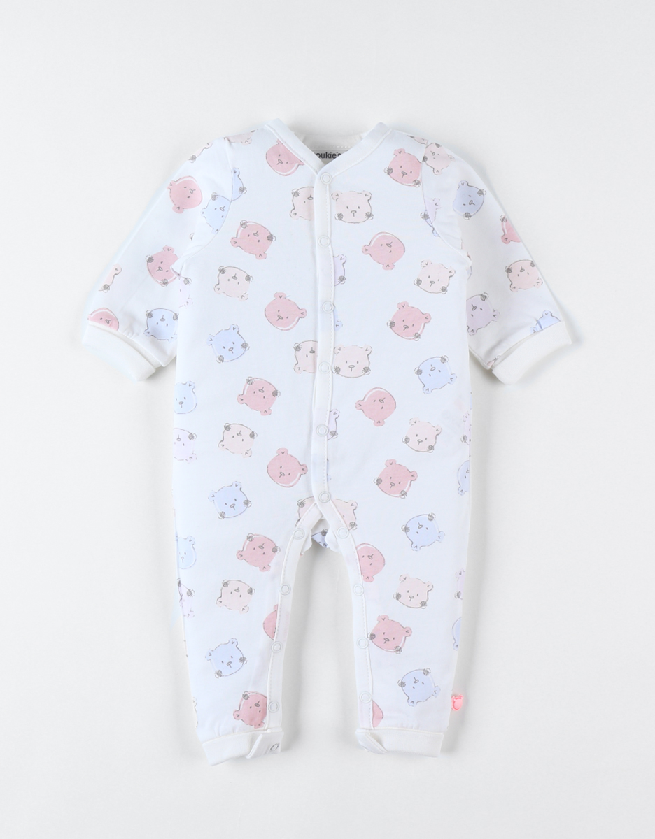 Pyjama sans pied à imprimé Nouky en jersey, écru/rose/aqua