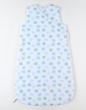 90 cm jersey iconic sleeping bag, off-white/light blue