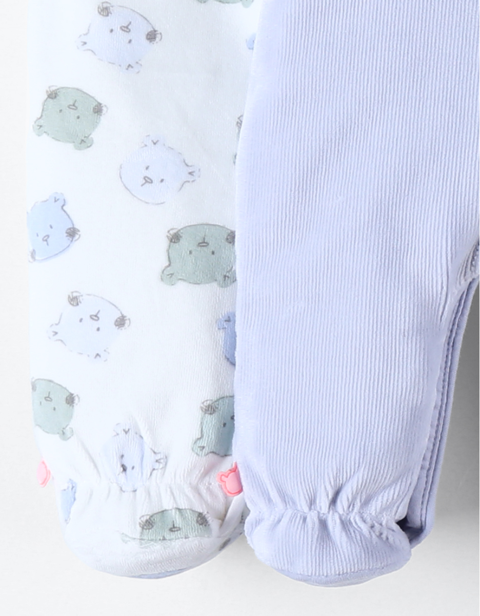 Set met 2 Nouky 1-delige pyjamas, blauw/ecru