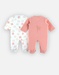 Set with 2 iconic jersey sleep-well pyjamas, off-white/pink