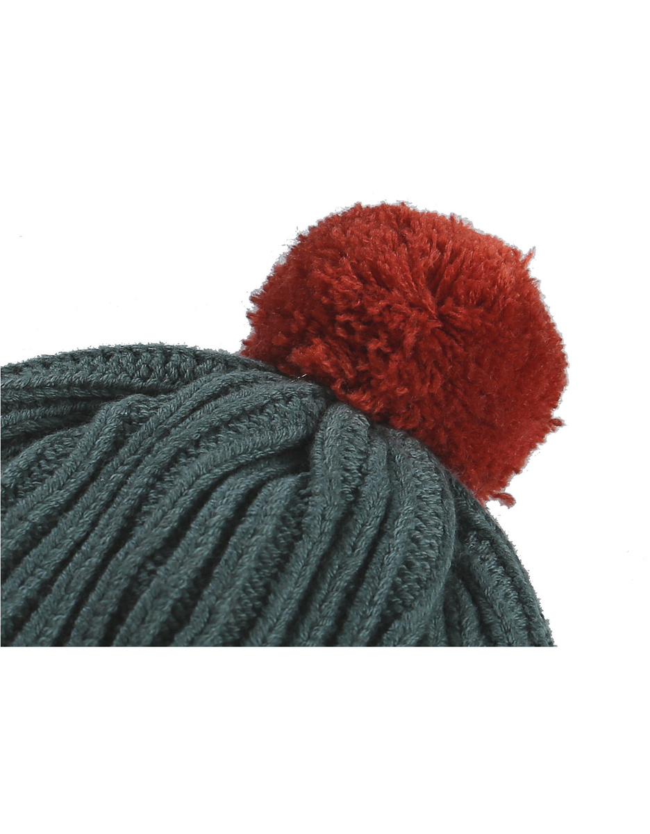 Knitted forest green beanie