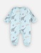 Jersey 1-delige pyjama met olifantenprint, aqua