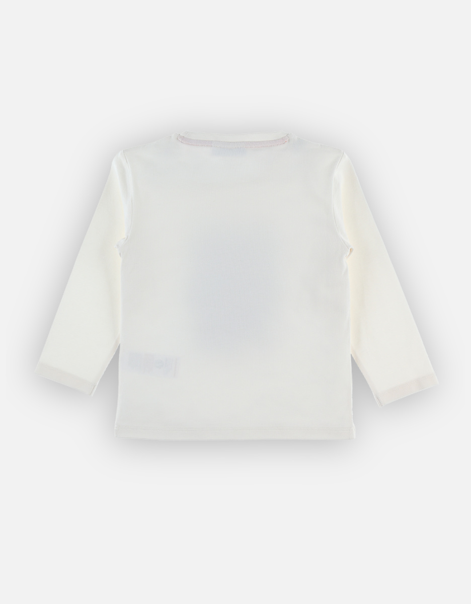 Organic cotton t-shirt with sequins, off-white