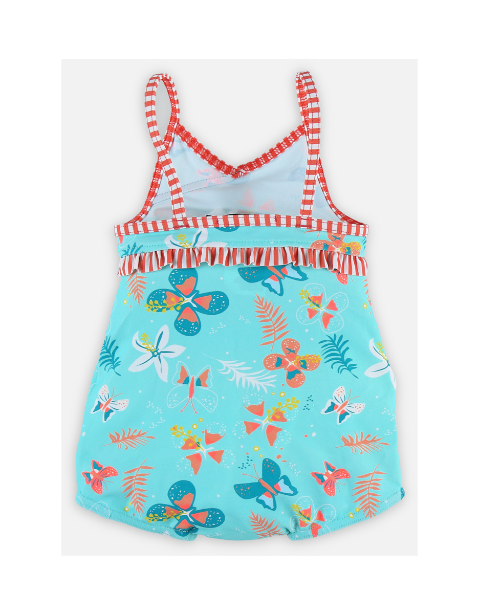 1 Piece swimsuit Double protection Pink