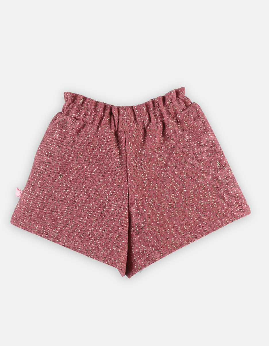 Pink spunge bermuda shorts with golden lurex