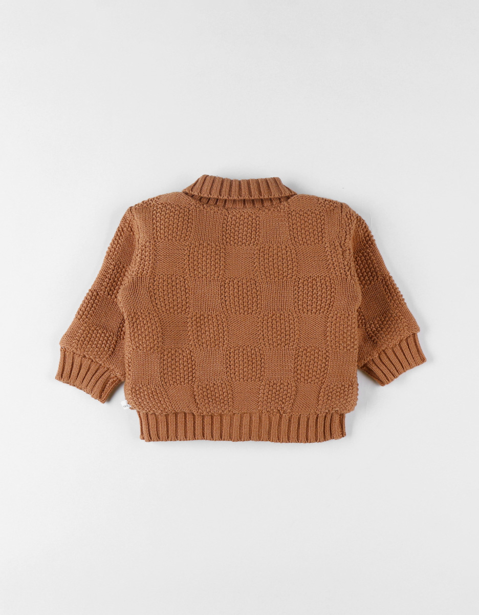 Knitted cardigan, caramel