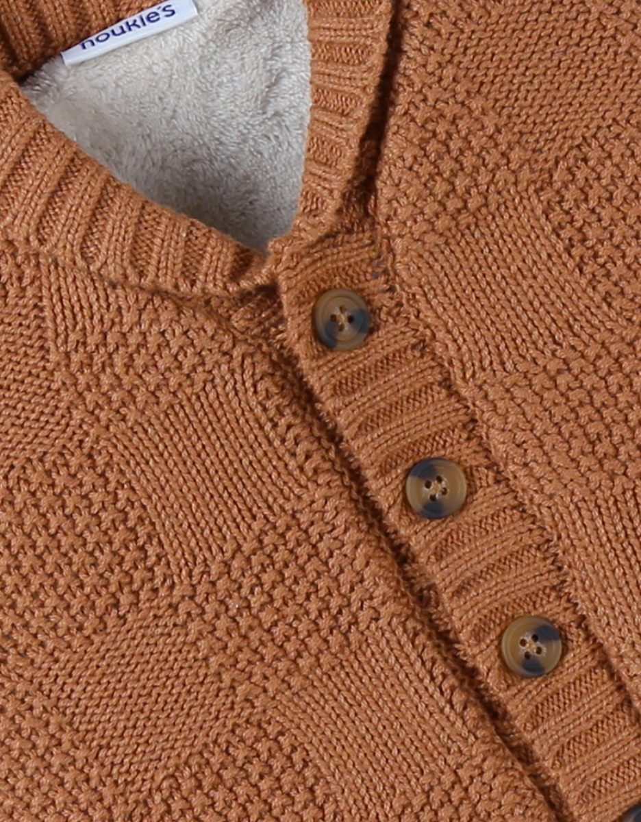 Knitted cardigan, caramel