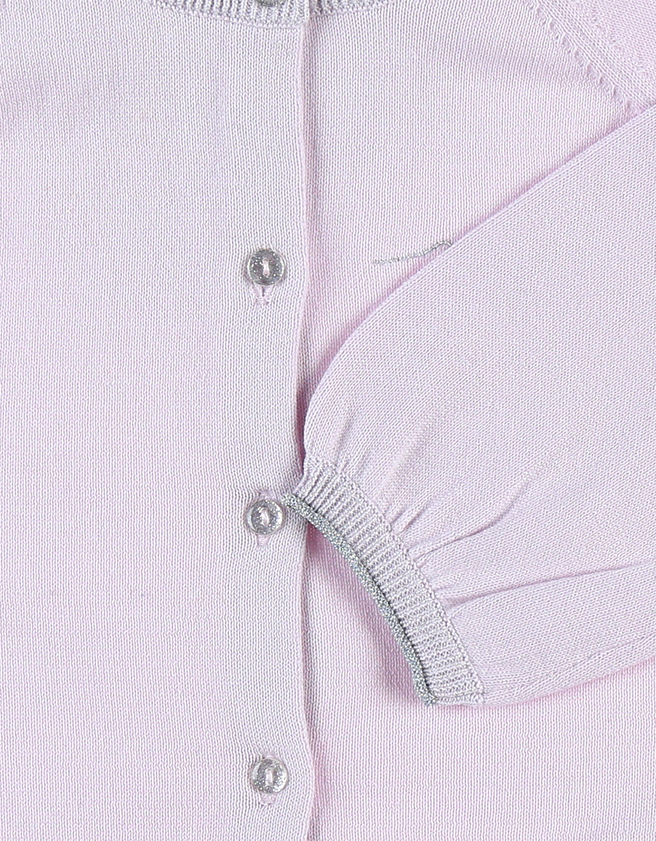 Lurex fine knitted cardigan, lilac