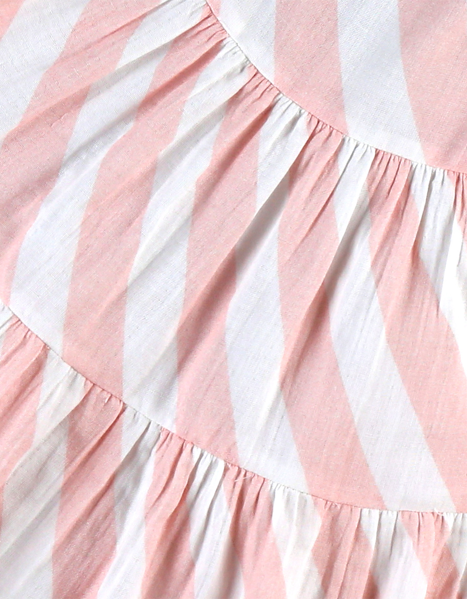 Robe rayée en coton BIO, rose clair