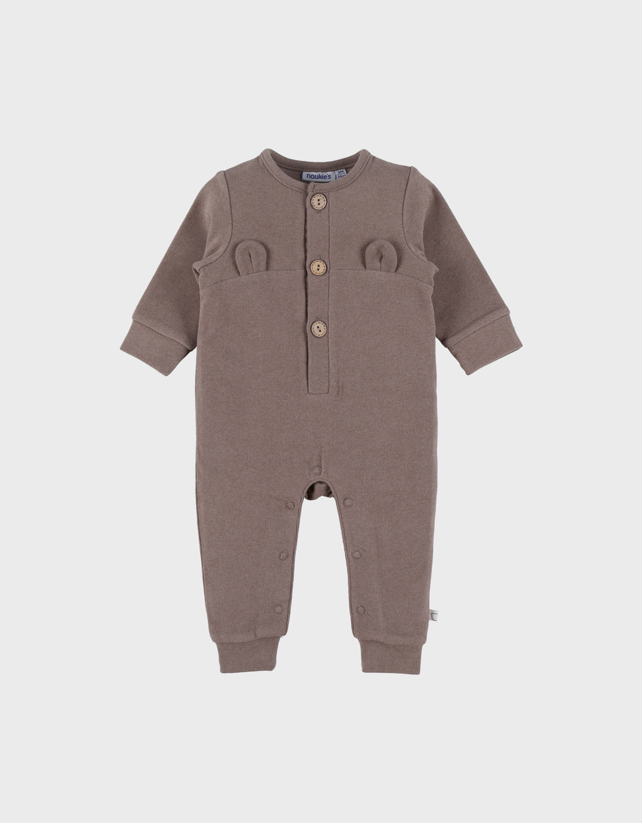 Bruin rib jersey pyjamaatje
