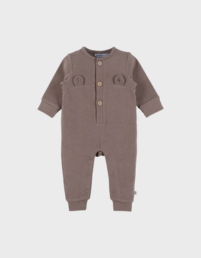 Bruin rib jersey pyjamaatje
