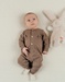 Brown ribbed jersey sleepsuit

