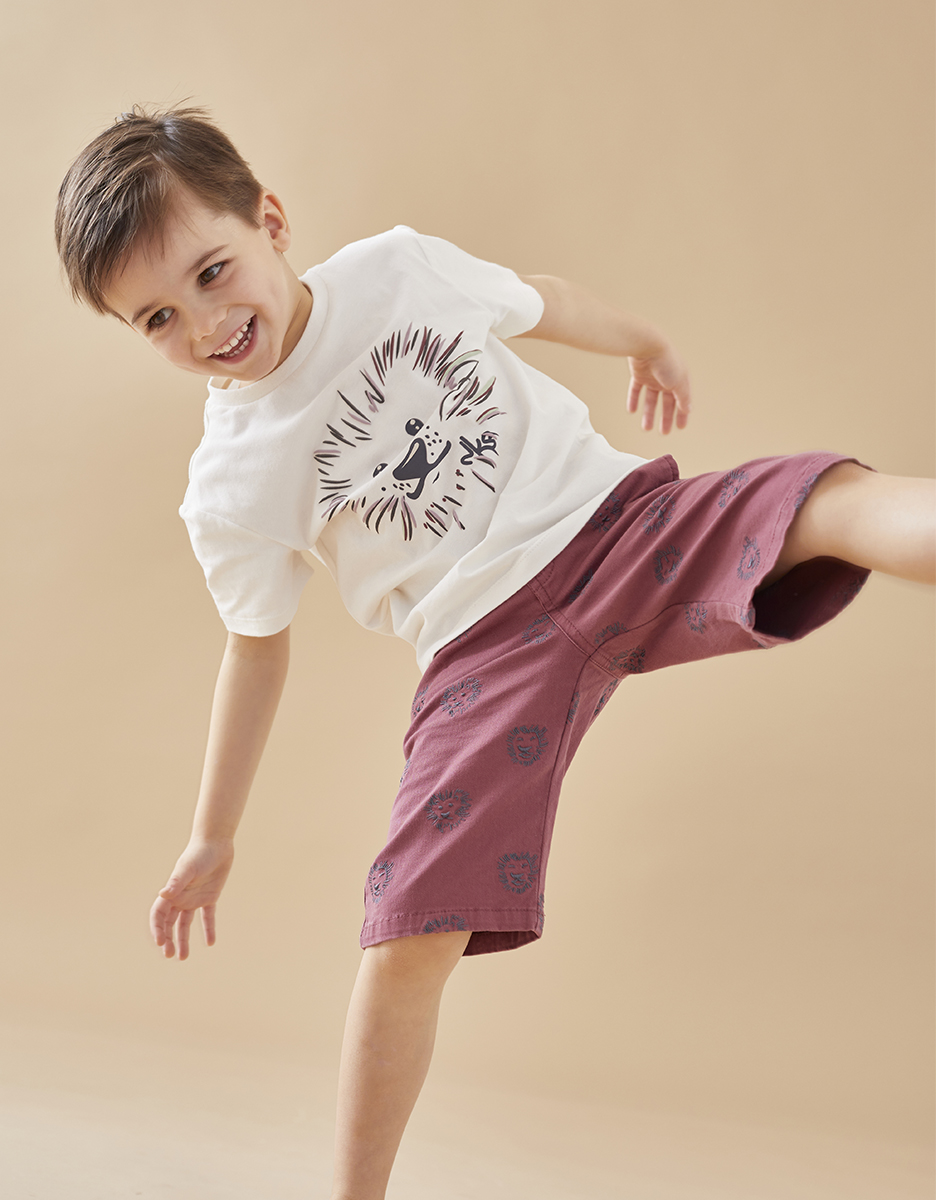 Twill bermuda, aubergine
