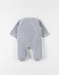 Pyjama 1 pièce éléphant en velours, gris chiné
