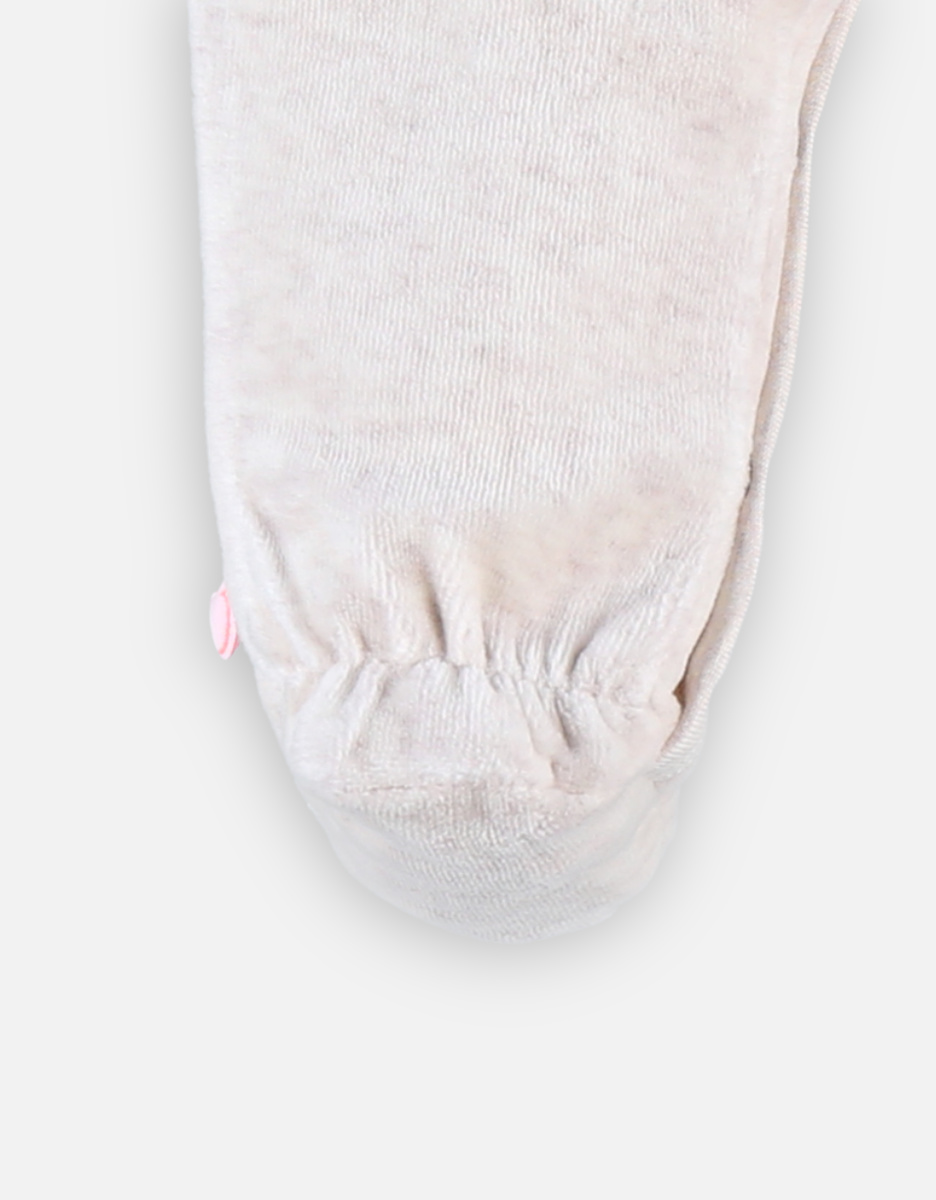Velvet 1-piece pyjamas with giraffe, beige