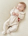 Velvet 1-piece pyjamas with giraffe, beige