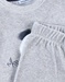 2-delige pyjama met olifantje uit fluweel, gemêleerd grijs