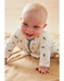 1-piece velvet pyjamas with dinosaursaursaur print, off-white