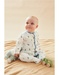 1-piece velvet pyjamas with dinosaursaursaur print, off-white