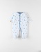 1-piece velvet pyjamas with dinosaursaursaur print, off-white