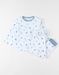2-delige pyjama met dinoprint uit fluweel, ecru/blauw/groen