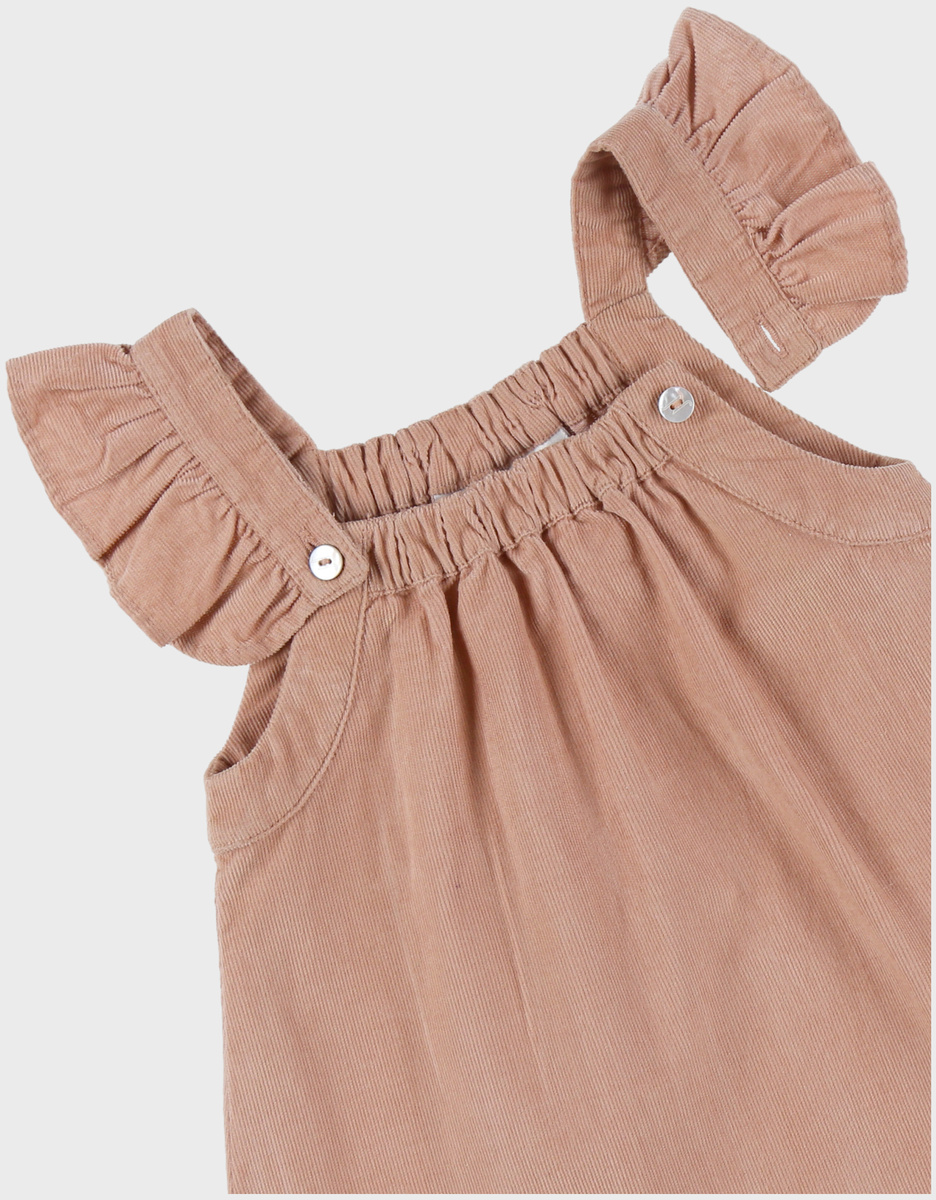 Set jurk en T-shirt in ribfluweel
