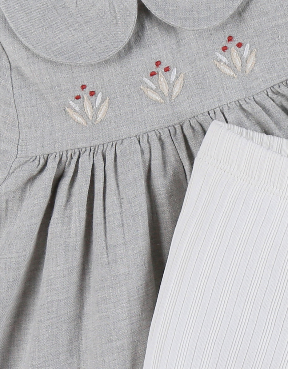 Set jurk en legging in geribde jersey
