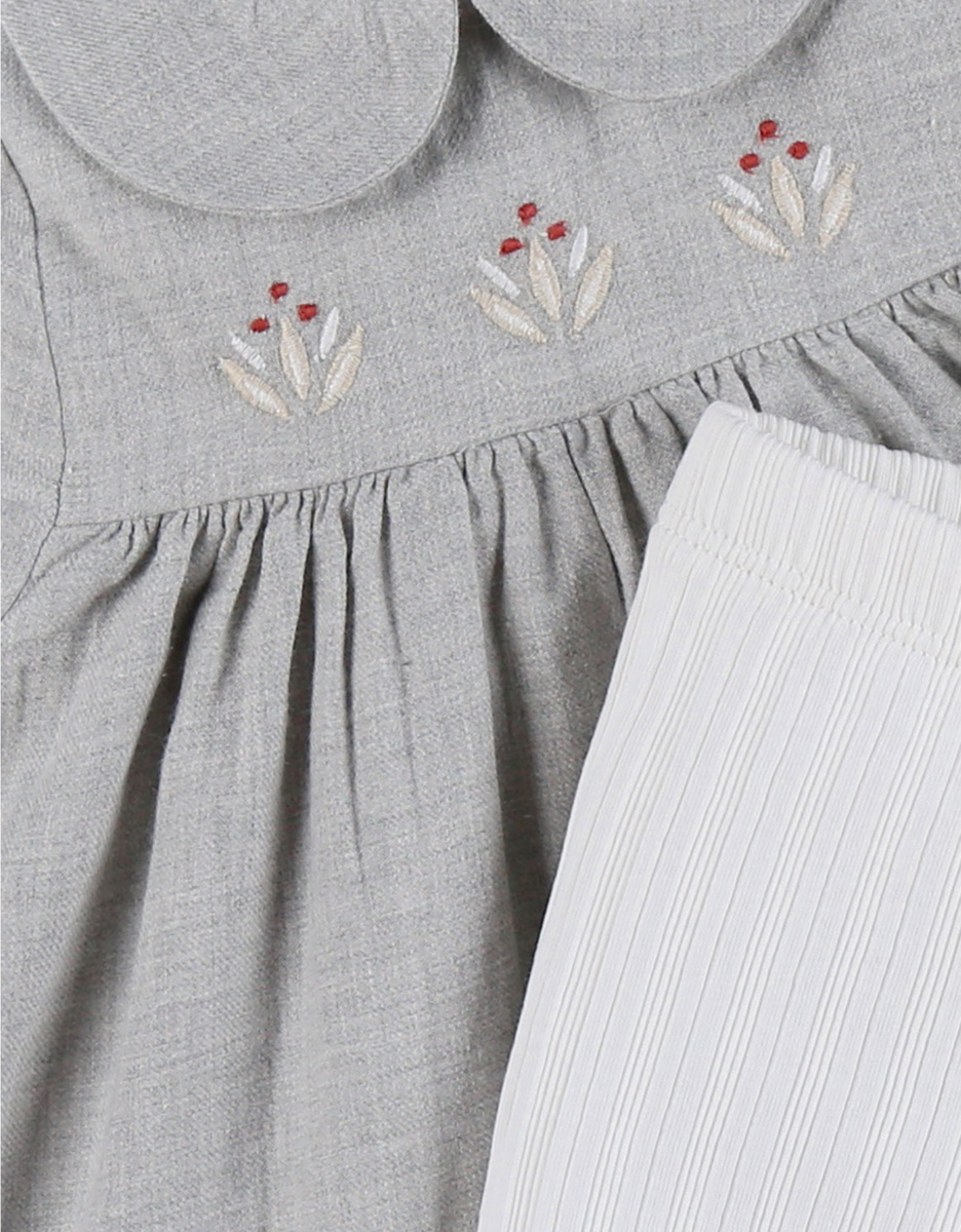 Set jurk en legging in geribde jersey