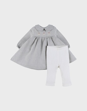 Set jurk en legging in geribde jersey
