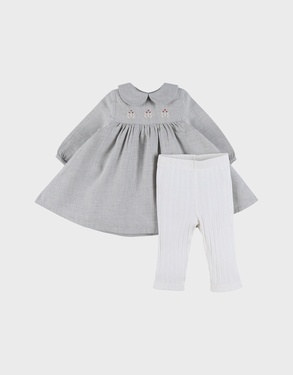 Set jurk en legging in geribde jersey
