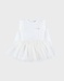 Witte jurk in twee materialen met gebreid lurex

