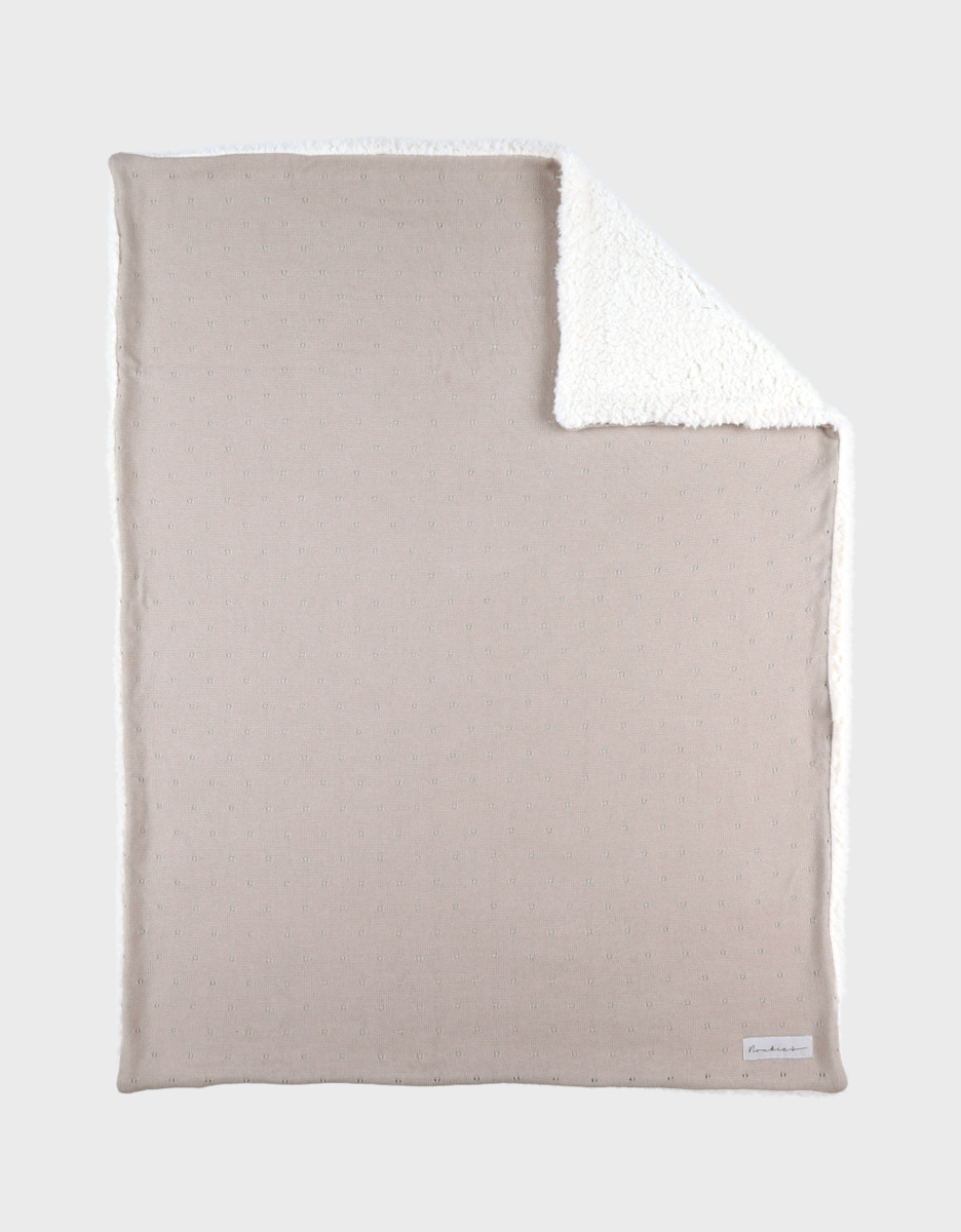 Blanket 75x100cm, Organic Cotton/Sherpa