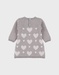 Beige knit dress with hearts
