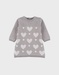Beige knit dress with hearts
