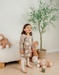 Beige gebreide jurk met hartjes
