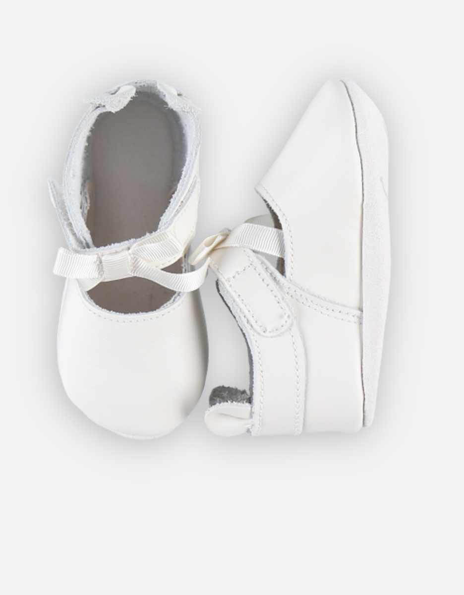 Lederen pantoffels, ecru