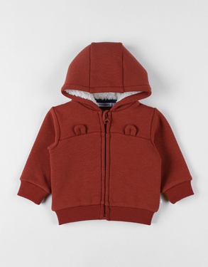 Sweater with hood and zip, Sweatoloudoux®
