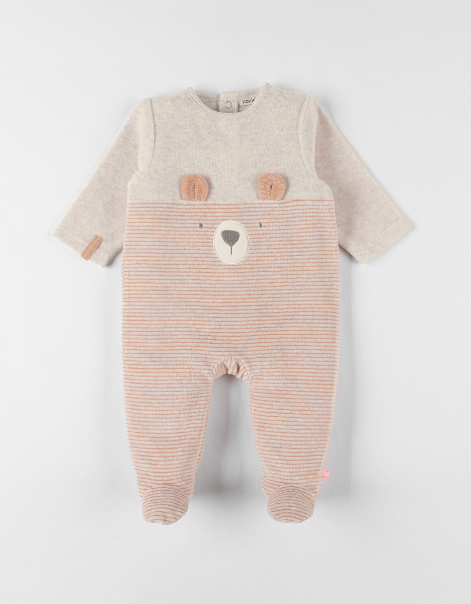 Corduroy velvet mottled beige pyjamas, bear